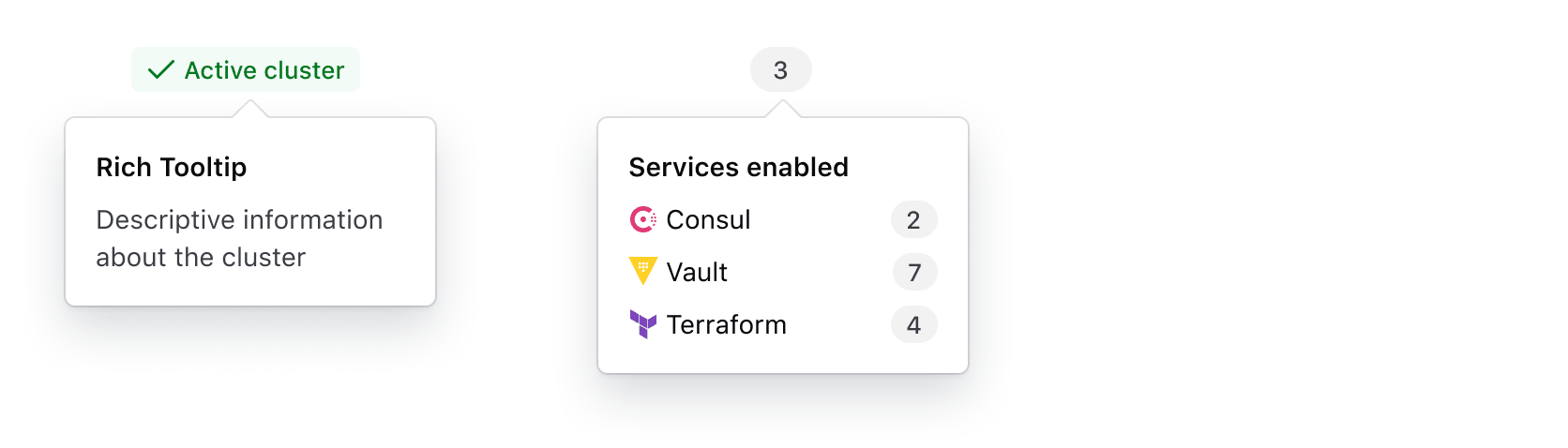 Example of using the Rich Tooltip with a badge